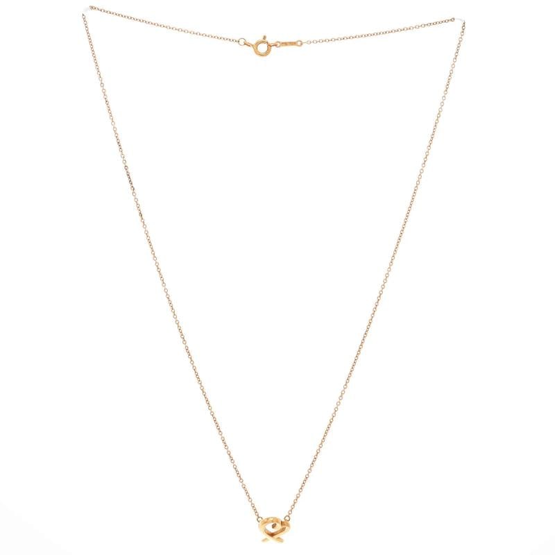 Tiffany & Co. Paloma Picasso Loving Heart Pendant Necklace 18K Yellow Gold - 2