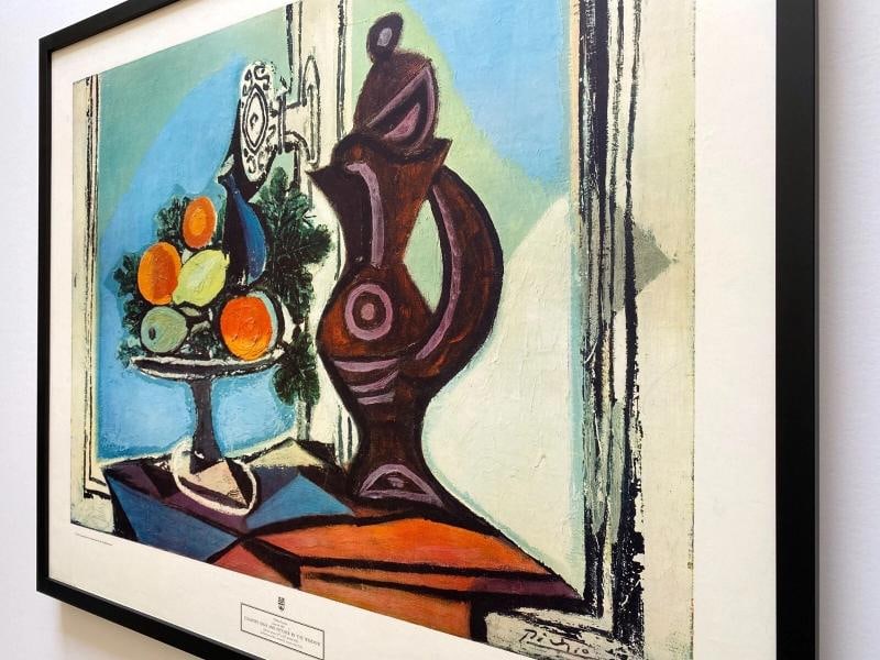 PABLO PICASSO RARE 1951 MCM FRAMED LITHOGRAPH PRINT COMPOTE PITCHER WINDOW 1937 - 11