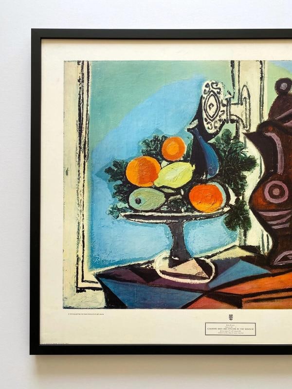 PABLO PICASSO RARE 1951 MCM FRAMED LITHOGRAPH PRINT COMPOTE PITCHER WINDOW 1937 - 2