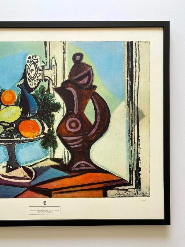 PABLO PICASSO RARE 1951 MCM FRAMED LITHOGRAPH PRINT COMPOTE PITCHER WINDOW 1937 - 3
