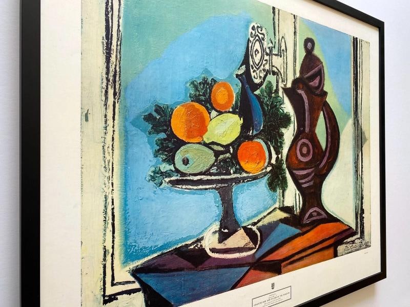 PABLO PICASSO RARE 1951 MCM FRAMED LITHOGRAPH PRINT COMPOTE PITCHER WINDOW 1937 - 7