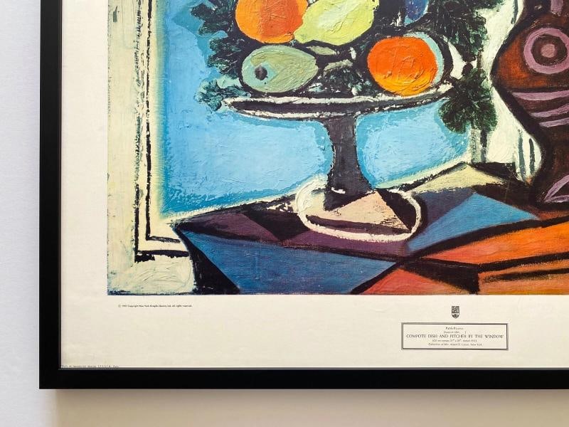 PABLO PICASSO RARE 1951 MCM FRAMED LITHOGRAPH PRINT COMPOTE PITCHER WINDOW 1937 - 8
