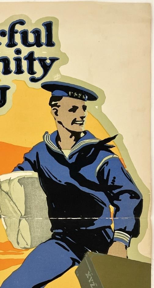 Original Vintage Poster WONDERFUL OPPORTUNITY FOR YOU US NAVY Propaganda WWI OL - 3