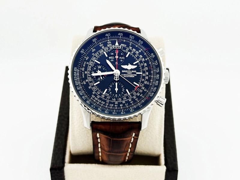 Breitling Navitimer 1884 A21350 Black Dial Stainless Steel Leather Strap 45mm (1 of 9)