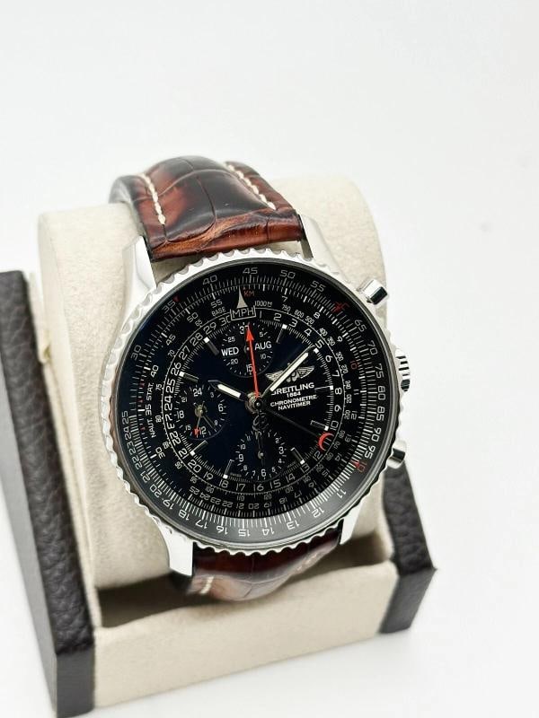 Breitling Navitimer 1884 A21350 Black Dial Stainless Steel Leather Strap 45mm - 4