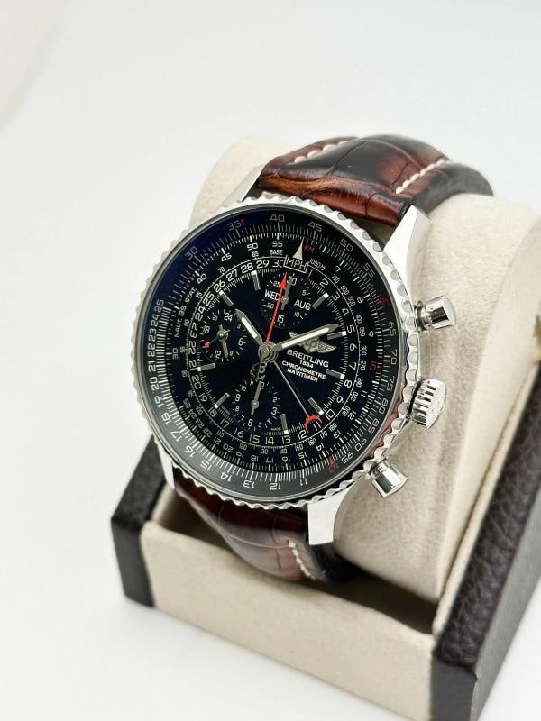Breitling Navitimer 1884 A21350 Black Dial Stainless Steel Leather Strap 45mm - 5