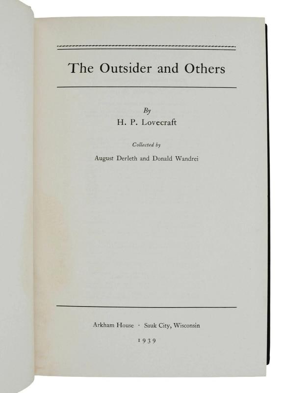 The Outsider and Others ~ by H. P. LOVECRAFT ~ First Edition ~ 1st Printing 1939 - 7