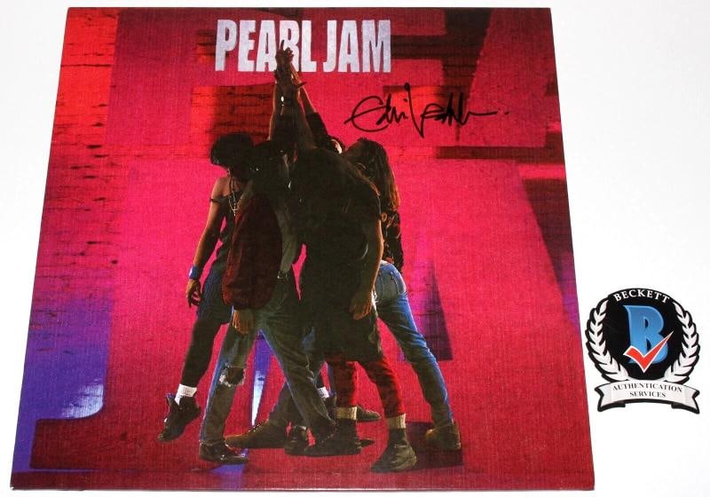 EDDIE VEDDER SIGNED PEARL JAM 'TEN' VINYL ALBUM RECORD LP BECKETT COA AUTOGRAPH: Industry: Music,Autograph Authentication: Beckett,Object Type: Record,Original/Reproduction: Original,Country of Origin: United States