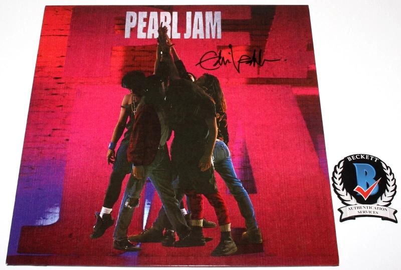 EDDIE VEDDER SIGNED PEARL JAM 'TEN' VINYL ALBUM RECORD LP BECKETT COA AUTOGRAPH - 2