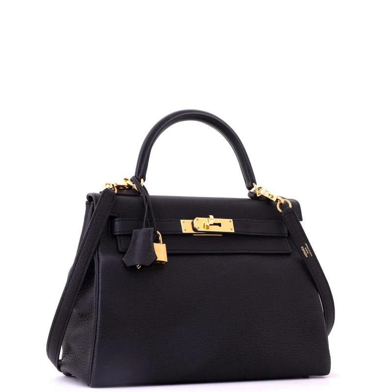 Hermes Kelly Handbag Black Togo with Gold Hardware 28 - 3