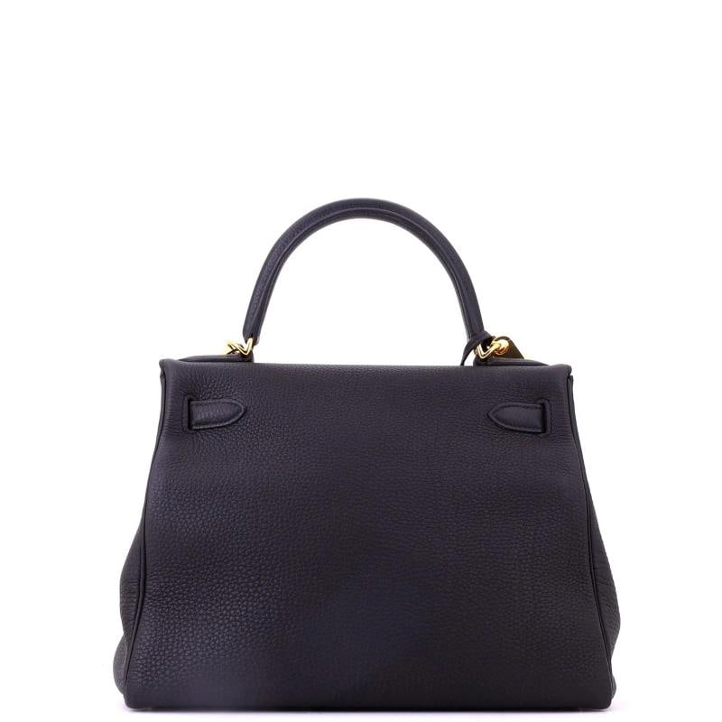 Hermes Kelly Handbag Black Togo with Gold Hardware 28 - 4