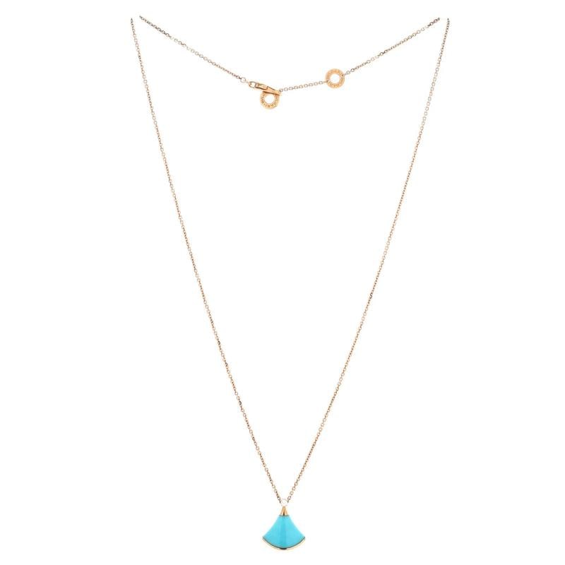 Bvlgari Divas' Dream Pendant Necklace 18K Rose Gold with Turquoise and Diamond - 2