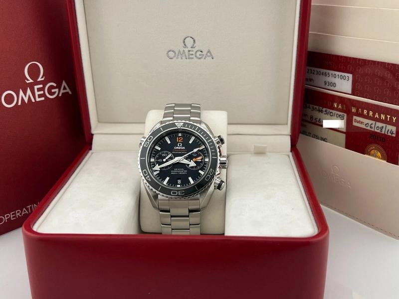 OMEGA Seamaster Planet Ocean Black Dial 232.30.46.51.01.003 Stainless Box Paper: Style Number: 232.30.46.51.01.003 Year: 2014 Model: Omega Seamaster Planet Ocean Case Material: Stainless Steel Band: Stainless Steel Bezel: Black Dial: Black Face: Sapphire Crystal Case Size: 45.5