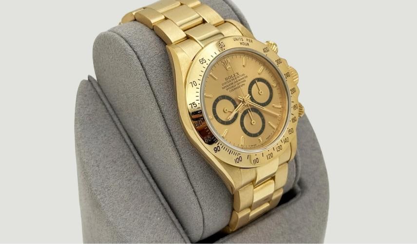 Rolex Daytona Zenith 16528 Inverted 6 Champagne Dial 18k Gold Box Service Card - 10