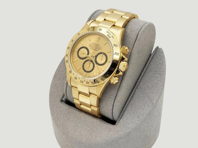 Rolex Daytona Zenith 16528 Inverted 6 Champagne Dial 18k Gold Box Service Card - 11