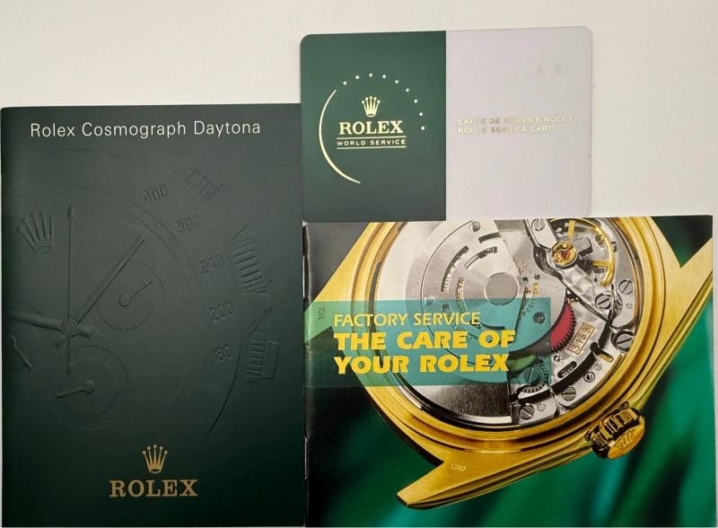 Rolex Daytona Zenith 16528 Inverted 6 Champagne Dial 18k Gold Box Service Card - 4