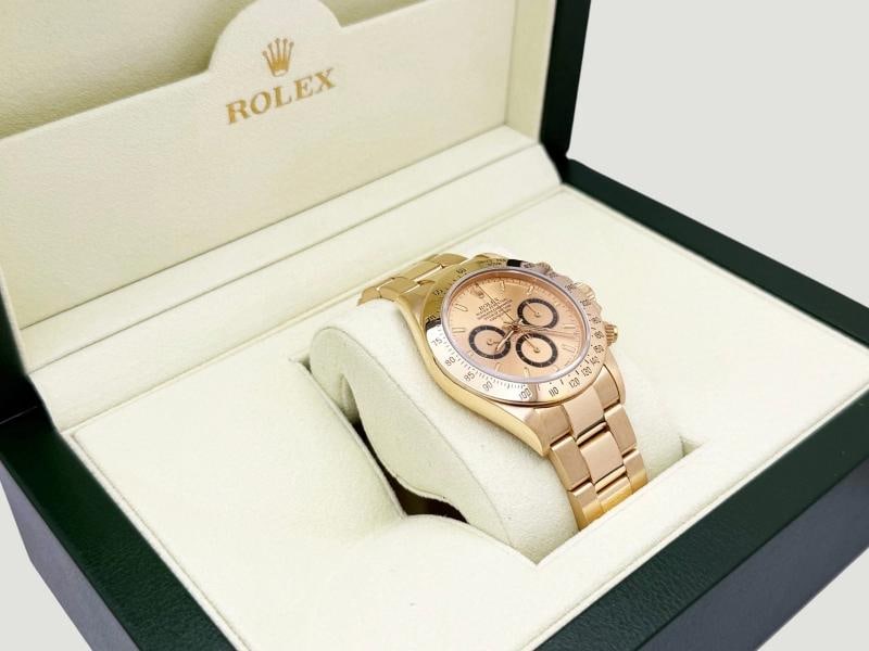Rolex Daytona Zenith 16528 Inverted 6 Champagne Dial 18k Gold Box Service Card - 5