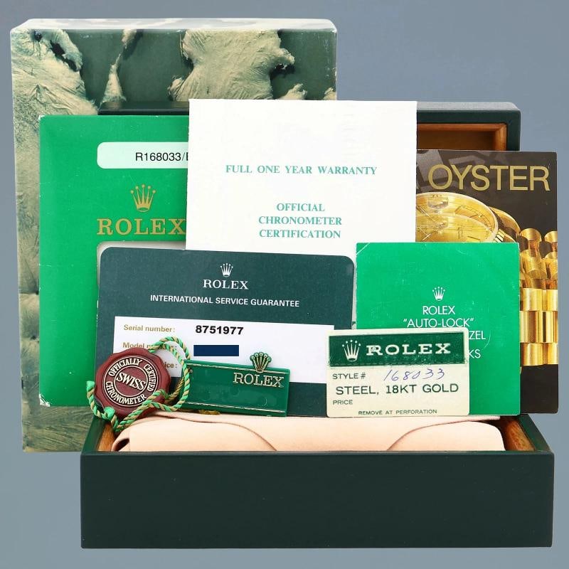 1985 PAPERS MINT Rolex Submariner Date 16803 Two-Tone Gold Steel Blue 40mm Watch - 7