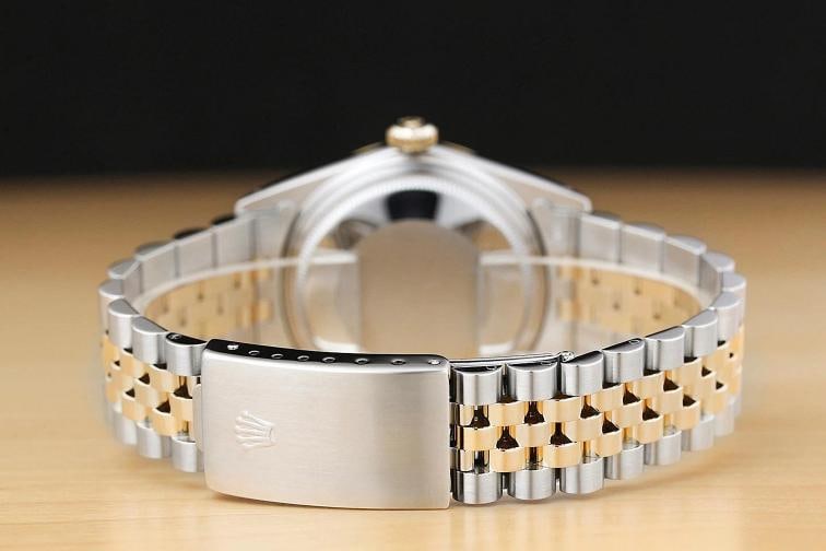 ROLEX MENS DATEJUST 16013 18K YELLOW GOLD STEEL CHAMPAGNE DIAL TWO TONE WATCH - 6