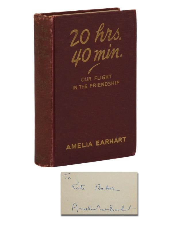 20 Hrs 40 Min SIGNED by AMELIA EARHART ~ First Edition ~ 1st Printing ~ 1928 (1 of 8)