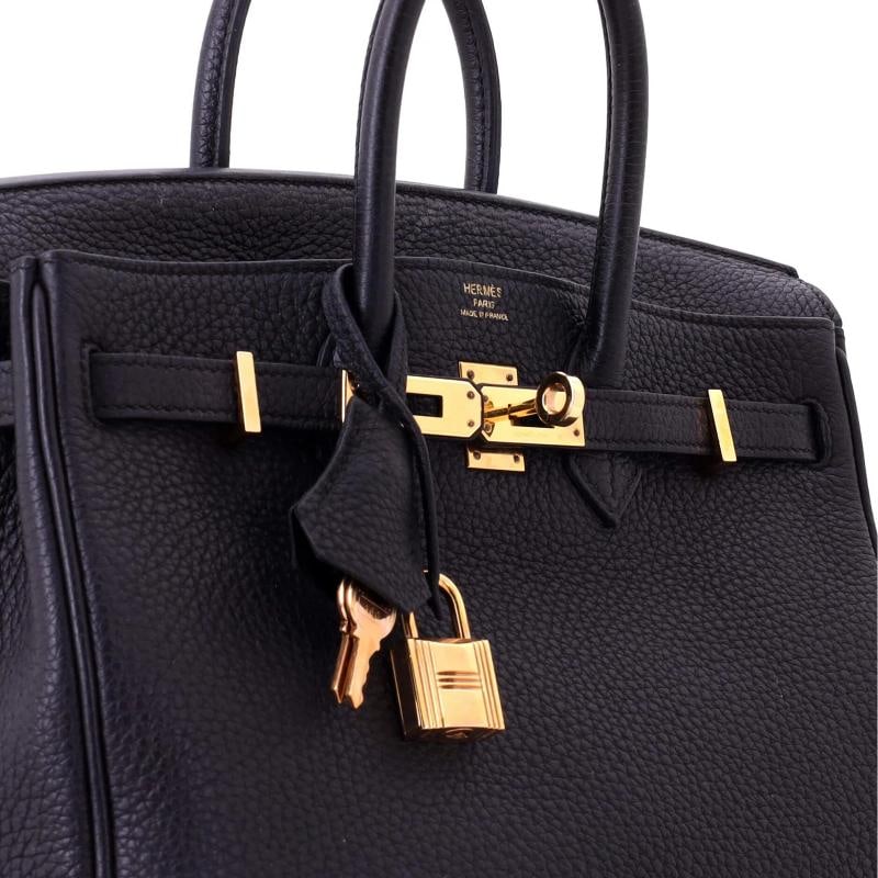 Hermes Birkin Handbag Black Togo with Gold Hardware 25 - 7