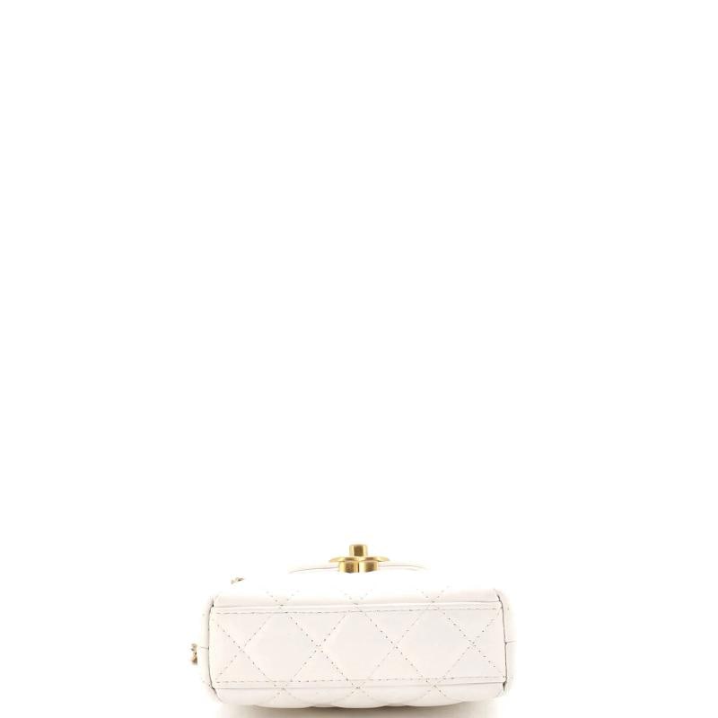 Chanel Kelly Top Handle Shopping Bag Quilted Shiny Aged Calfskin Nano - 4