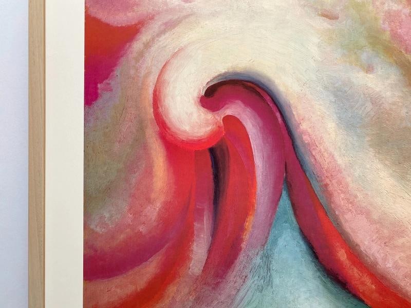 GEORGIA O'KEEFFE RARE 1982 LITHO PRINT FRAMED LRG POSTER " SERIES 1-NO.1 " 1918 - 6