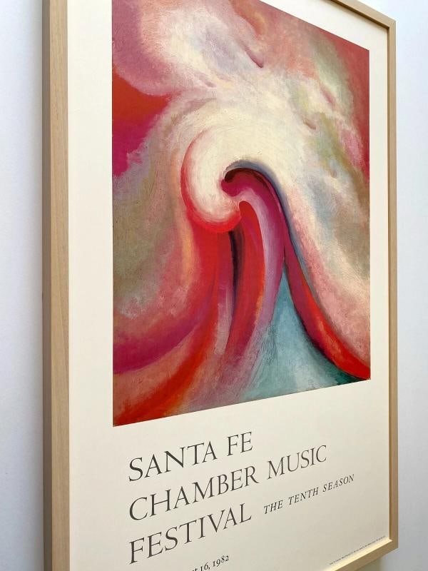 GEORGIA O'KEEFFE RARE 1982 LITHO PRINT FRAMED LRG POSTER " SERIES 1-NO.1 " 1918 - 7