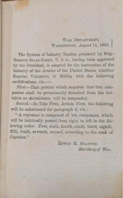 Brig.-Gen Silas Casey / Rare 1862 Infantry Tactics Civil War Soldier Manual - 8