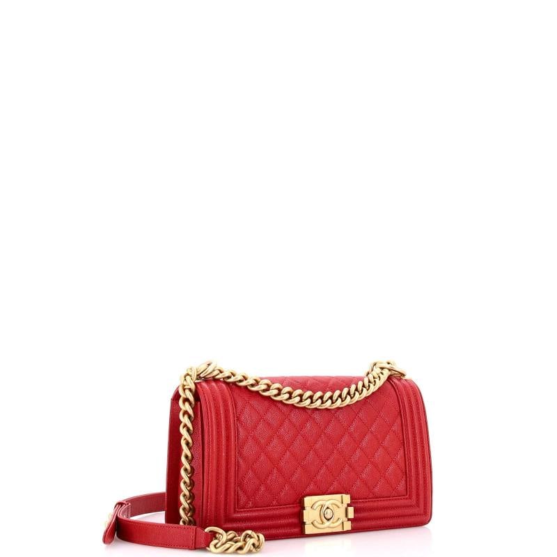 Chanel Boy Flap Bag Quilted Caviar Old Medium - 2