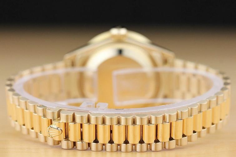 ROLEX LADIES PRESIDENT 69178 FACTORY DIAMOND DIAL 18K YELLOW GOLD SILVER WATCH - 7