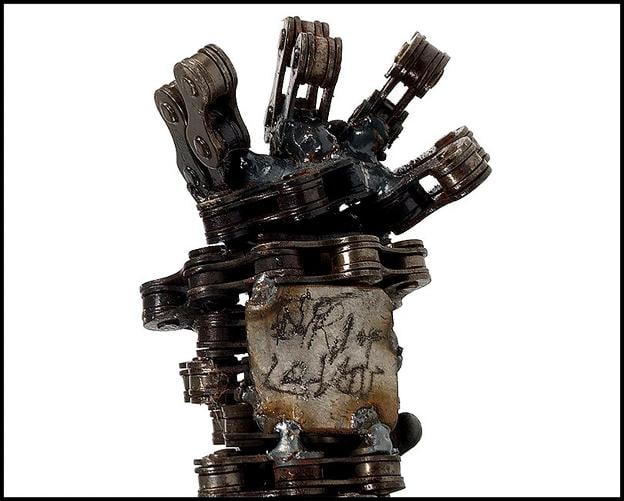 Nirit Levav Original Bronze Sculpture Hand Signed Dog Bicycle Parts Recycled Art - 4