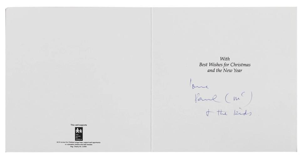 Paul McCartney "Love & the Kids" Signed Christmas Greeting Card PSA & JSA LOAs - 3