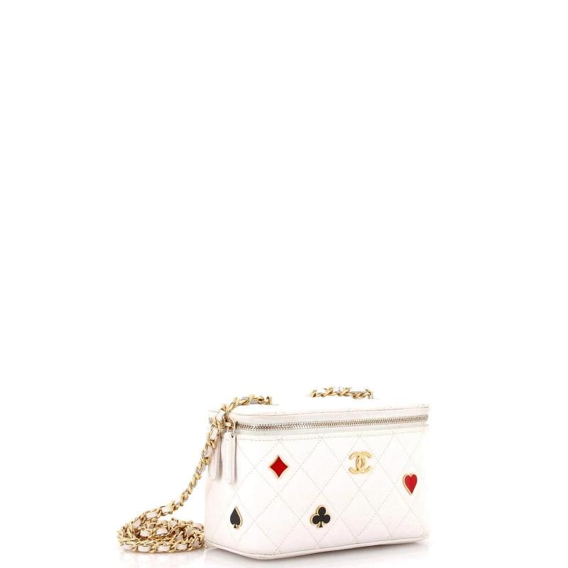 Chanel Coco Casino Vanity Case with Chain Quilted Caviar Small - 2