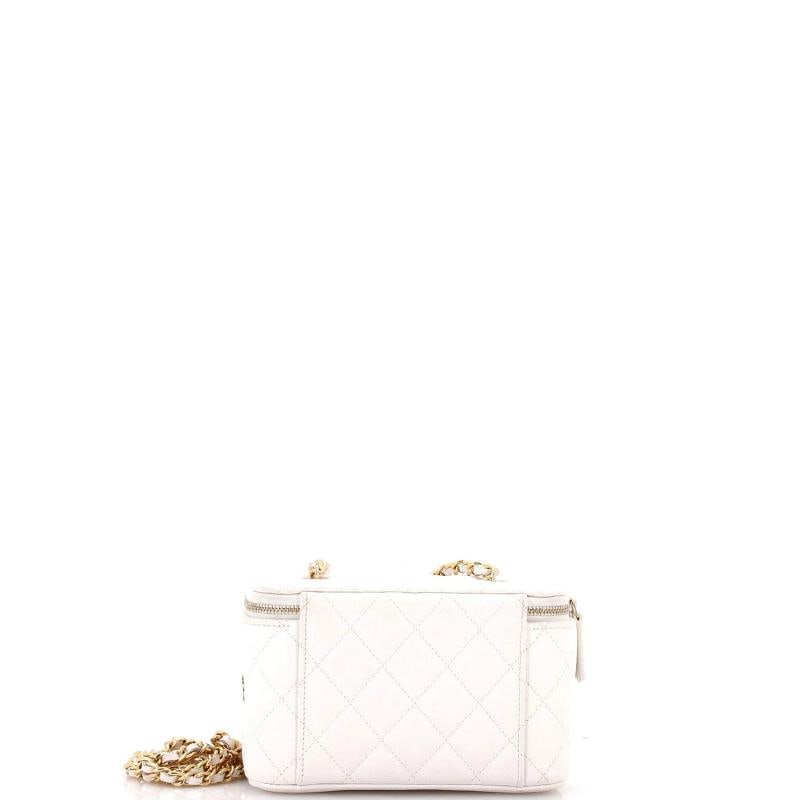 Chanel Coco Casino Vanity Case with Chain Quilted Caviar Small - 3