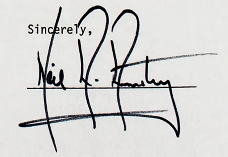 Neil Armstrong Apollo 11 Signed 7.25x10.5 1973 RSVP Letter BAS #AD85205 - 2