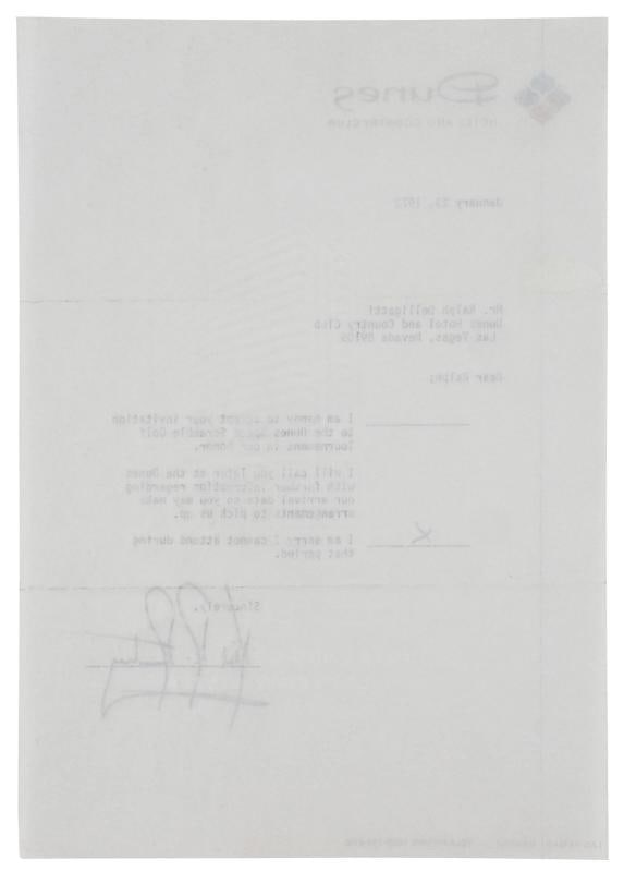Neil Armstrong Apollo 11 Signed 7.25x10.5 1973 RSVP Letter BAS #AD85205 - 4