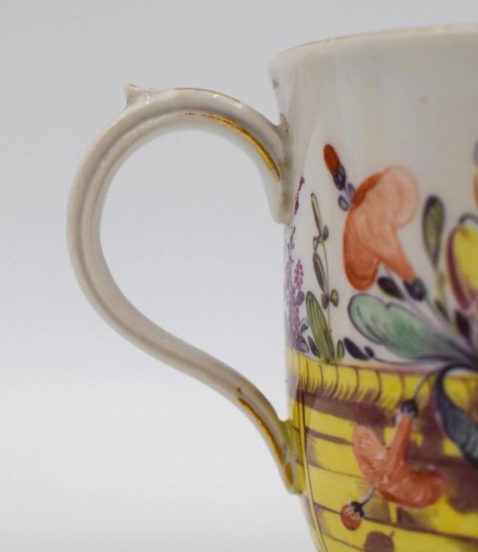 Antique Nymphenburg Cup & Saucer Decorated with Flowers & Basket, Circa 1800 - 6