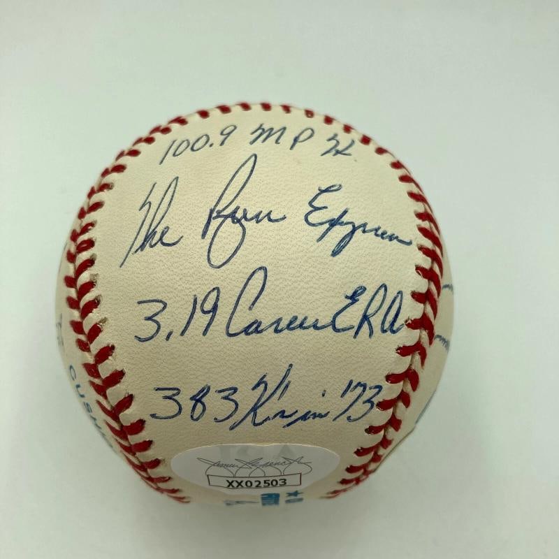 Nolan Ryan Signed Heavily Inscribed STAT American League Baseball JSA COA RARE - 3
