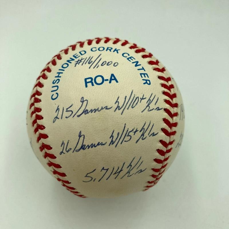 Nolan Ryan Signed Heavily Inscribed STAT American League Baseball JSA COA RARE - 4