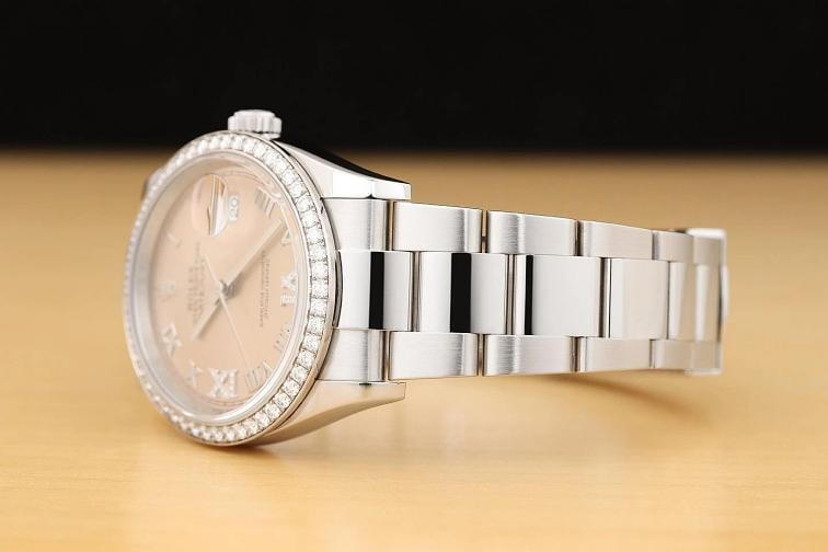 2021 CARD ROLEX DATEJUST 36 126284RBR ROMAN DIAMOND 18K GOLD STEEL OYSTER WATCH - 4