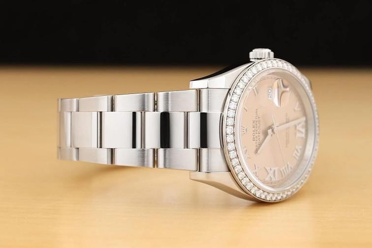 2021 CARD ROLEX DATEJUST 36 126284RBR ROMAN DIAMOND 18K GOLD STEEL OYSTER WATCH - 8