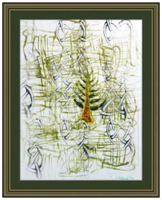 Thomas Ackermann Original Oil Painting Signed Abstract Forest Landscape Framed: Also, measuring approximately 26Ã¢â¬Â x 20Ã¢â¬Â (archival matted to 25Ã¢â¬Â x 19Ã¢â¬Â) and