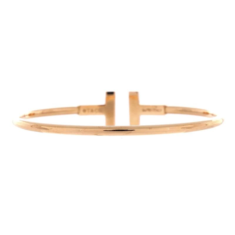 Tiffany & Co. T Wire Bracelet 18K Rose Gold with Mother of Pearl - 3