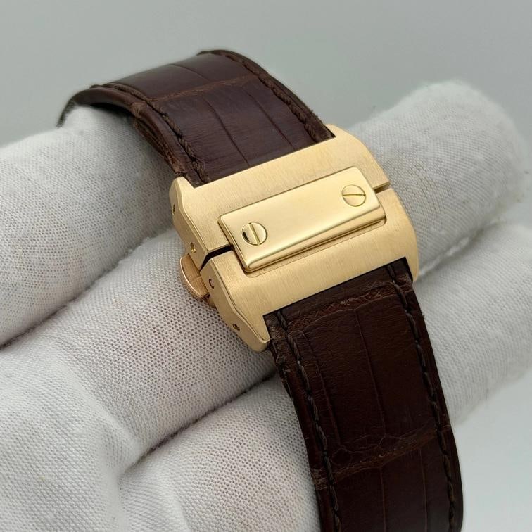 Cartier Santos 100 W20096Y1 2741 41mm Silver Dial Chronograph 18K Yellow Gold - 7