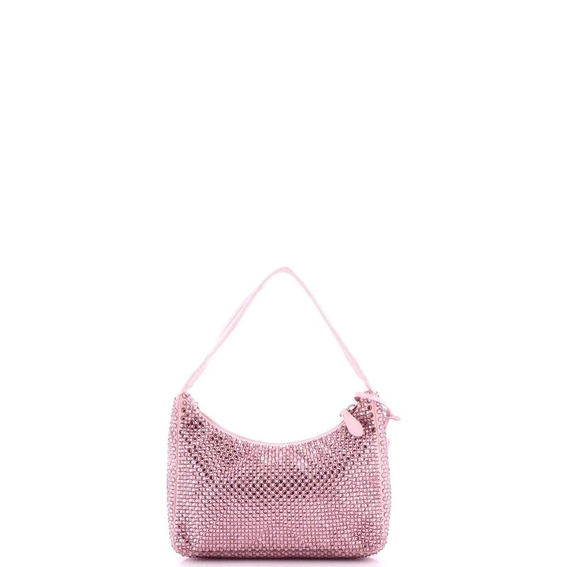 Prada Re-Edition 2000 Hobo Crystal Embellished Satin Mini - 3