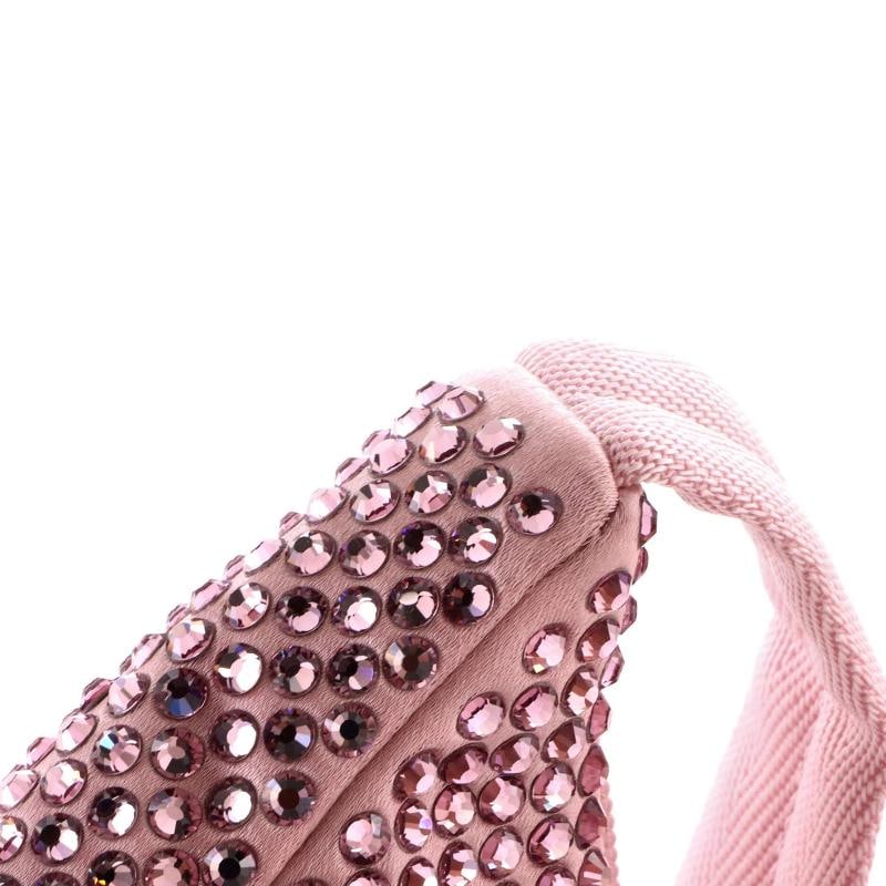 Prada Re-Edition 2000 Hobo Crystal Embellished Satin Mini - 7