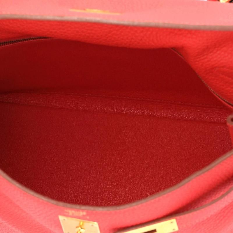 Hermes Kelly Handbag Pink Clemence with Gold Hardware 32 - 5