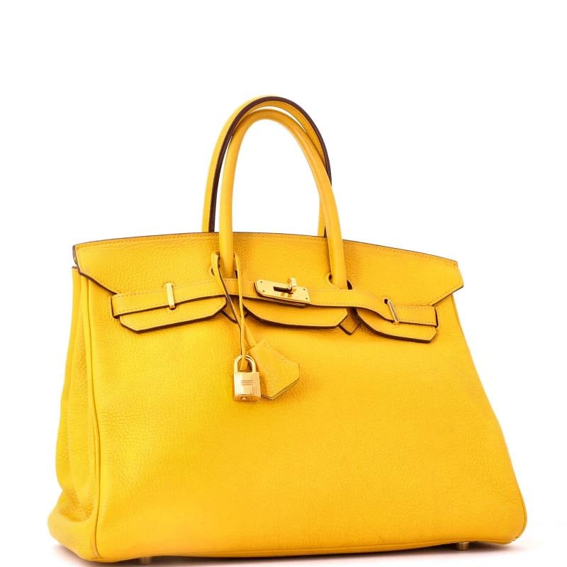 Hermes Birkin Handbag Yellow Togo with Gold Hardware 35 - 2