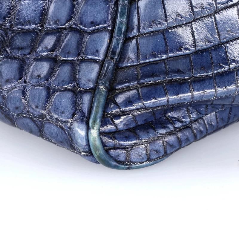 Bottega Veneta Flannel Handbag Cocco Glace Crocodile - 7
